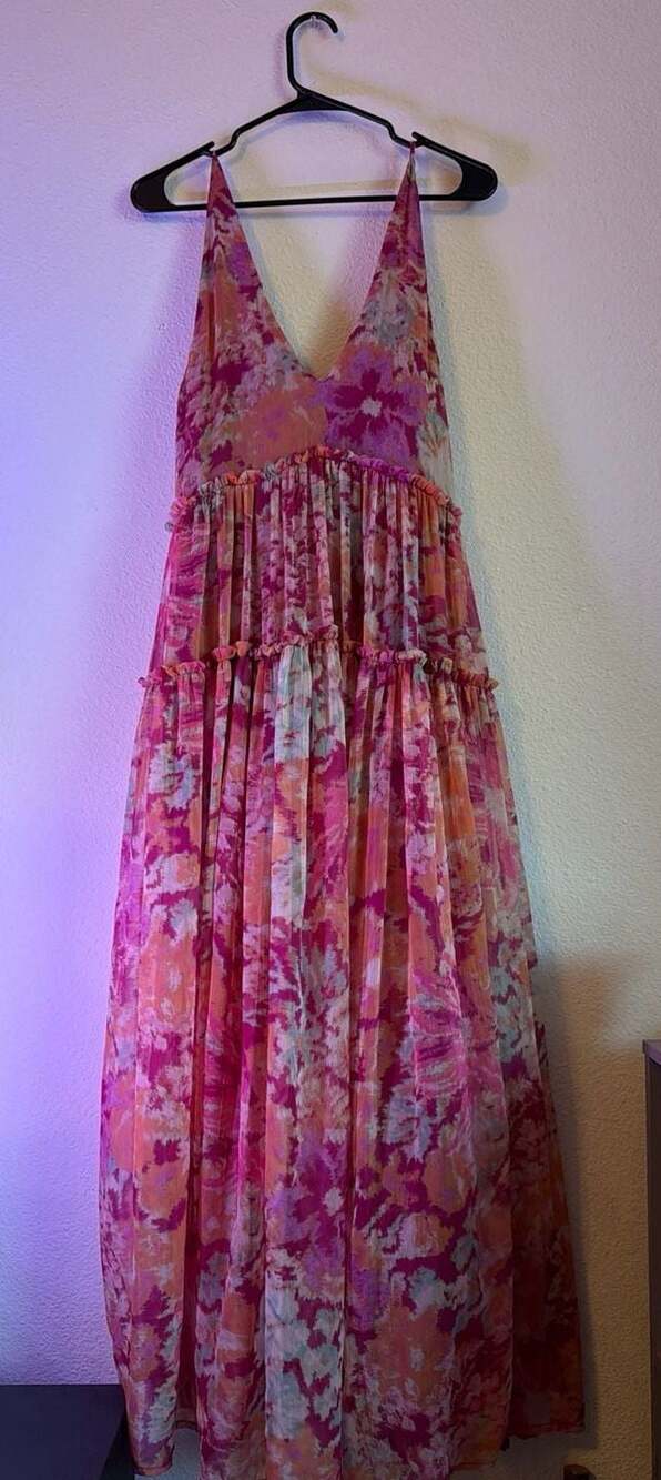 Free People Extratropical Tiered Floral Maxi Dress Size Small